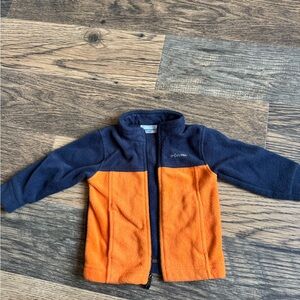 Columbia Youth Fleece Jacket in Orange and Navy